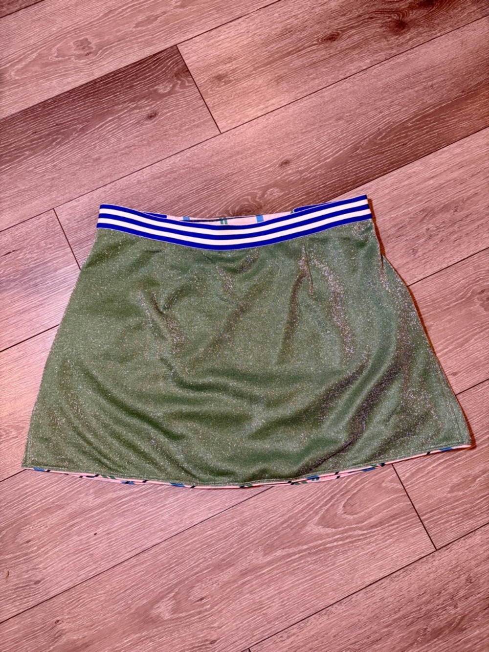 Buru Pink and Green Metallic Reversible Tennis Skirt Size Large - Picture 4 of 7